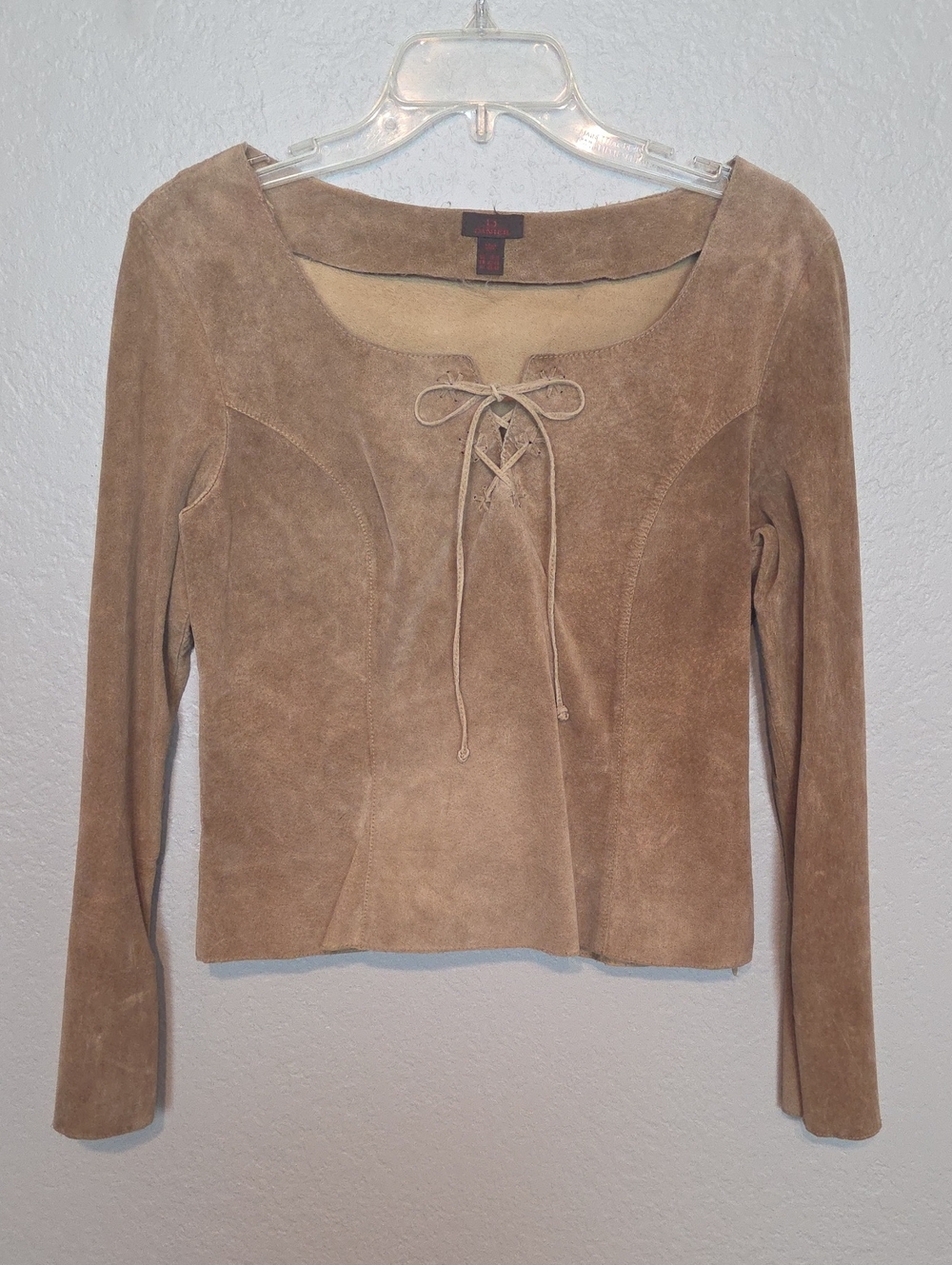 Danier Genuine Leather Lace Up Blouse M